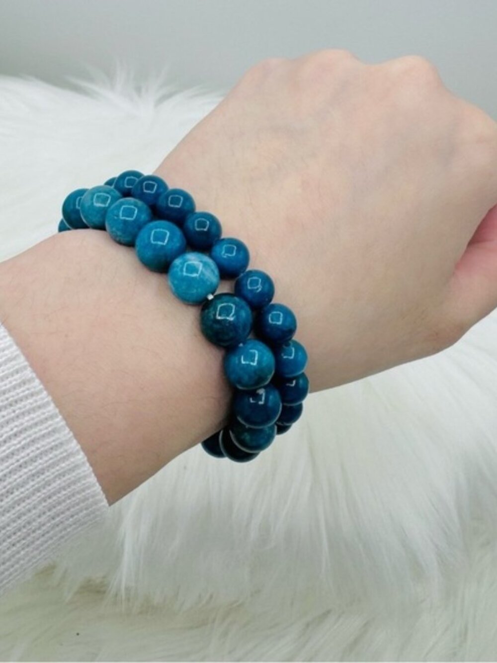 Double Blue Beaded Bracelets